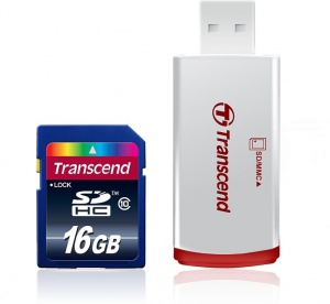 Карта памяти Transcend SDHC 16GB (Class 10) + USB reader Карта памяти Transcend SDHC 16GB (Class 10) + USB reader
