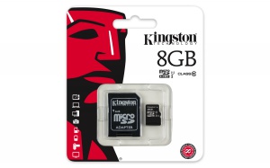 Карта памяти Kingston microSDHC 8GB Class 10 + SD адаптер Карта памяти Kingston microSDHC 8GB Class 10 + SD адаптер