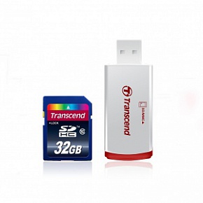 Карта памяти Transcend SDHC 32GB (Class 10) + USB reader Карта памяти Transcend SDHC 32GB (Class 10) + USB reader