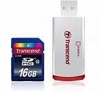 Карта памяти Transcend SDHC 16GB (Class 10) + USB reader