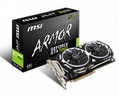 MSI PCI-Ex GeForce GTX 1060 Armor OCV1 6GB GDDR5 (192bit) (1544/8008) (DVI, 2 x HDMI, 2 x DisplayPor